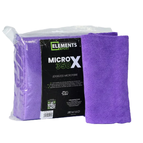 ELEMENTS | MICRO X 350 | Purple | 350gsm Premium Microfibre Cloth | 10 Pack