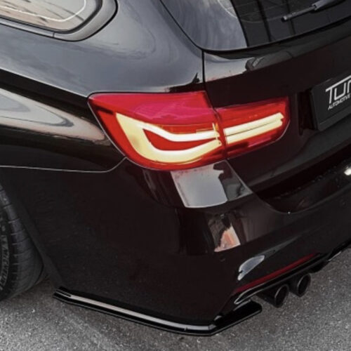 Rear Bumper Side Splitters – Flaps, set for BMW F30 / F31 with M Pack, glossy bl